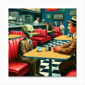 Conversation with an Alien Canvas Print