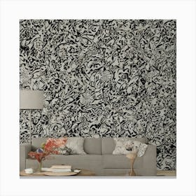 Black And White Wallpaper Image 1 Canvas Print