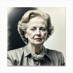 Chalk Painting Of Margaret Thatcher Canvas Print