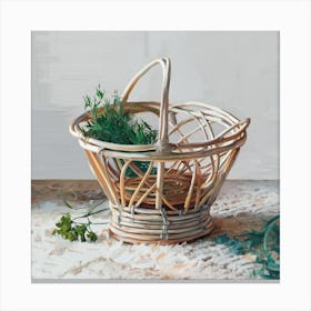 Basket Of Herbs 1 Canvas Print