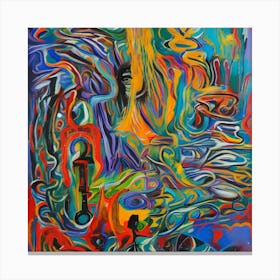 Abstract Painting, Acrylic On Canvas Canvas Print