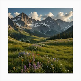 Wildflowers In The Mountains 2 Canvas Print