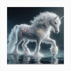 Unicorn In The Water 3 Canvas Print