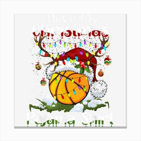 This Is My Christmas Pajama Basketball Xmas Tree Light Canvas Print