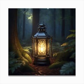 Lantern In The Forest Canvas Print