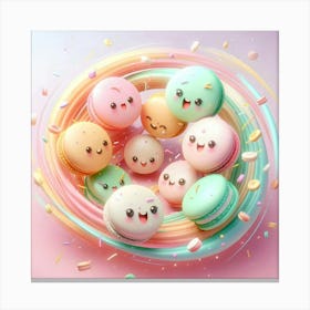 Kawaii Macarons Canvas Print