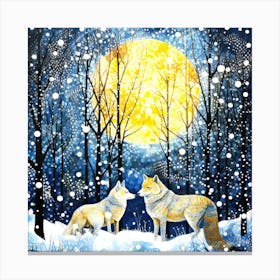 Wolves Habitat - Wolves Kissing Canvas Print