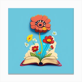 Book Flower Canvas Print