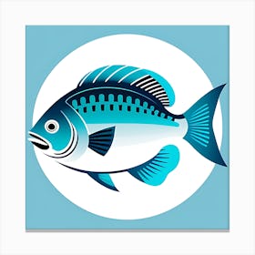 Fish In A Circle Art Canvas Print