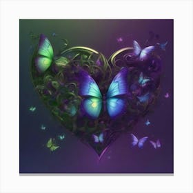 Butterflies In A Heart Canvas Print