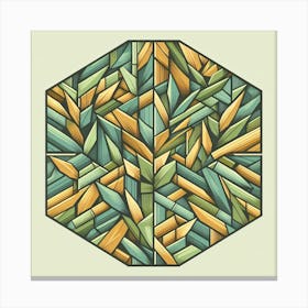 Geometric Art Bamboo leafs Canvas Print