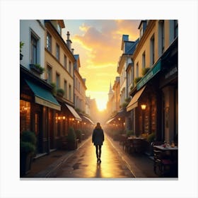 Street Scene In Paris Canvas Print