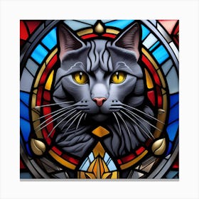 Cat, Pop Art 3D stained glass cat Barcelona limited edition 29/60 Canvas Print