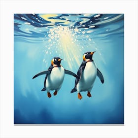 Penguins Underwater 2 Canvas Print