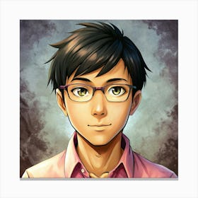 Portrait Of Young Man With Glasses Canvas Print