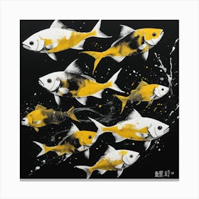 Yellow Fishes Canvas Print