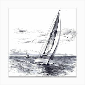 Sailboat Sailing In The Ocean Canvas Print