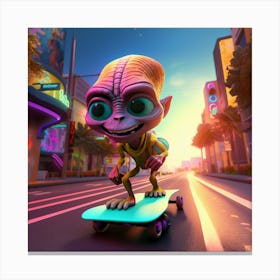 Alien Skate 14 Canvas Print