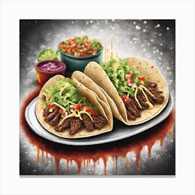 Tacos On A Plate Canvas Print