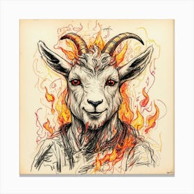 Goat In Flames 34 Canvas Print