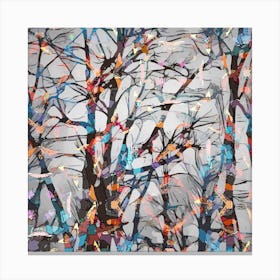 Forest Abstract Artwork Colorful Canvas Print