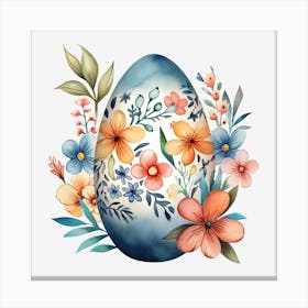 Easter Egg With Flowers 4 Canvas Print