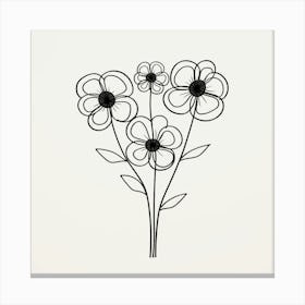 Black And White Flowers Canvas Print