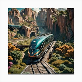 Train In The Mountains Canvas Print