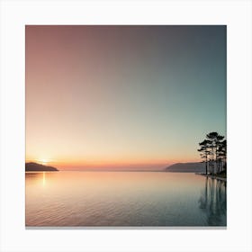 Sunrise Over A Lake Canvas Print