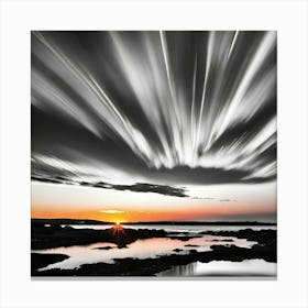 Sunset Over The Water Canvas Print