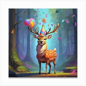 Birthday Deer 4 Canvas Print