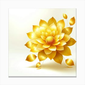Golden Lotus Flower 4 Canvas Print