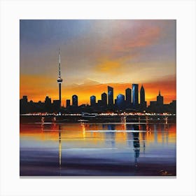 Toronto Skyline At Sunset Canvas Print
