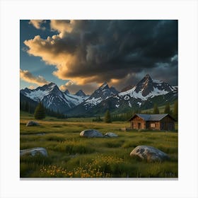 Cabin In The Mountains 1 Canvas Print