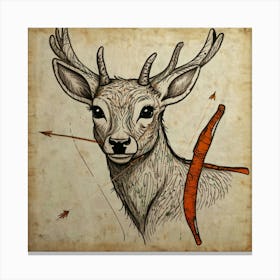 Deer With Bow And Arrow 5 Canvas Print