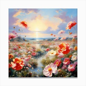 Bloemenzee Dutch For Sea Of Flowers Fields Of Flowers In A Dreamlike State With Swirling 7 Canvas Print