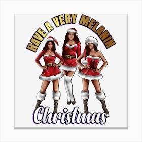 Black Girl Holiday Very Melanin Christmas Santa Helper Sexy Canvas Print