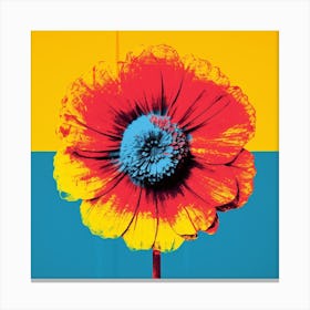 Andy Warhol Style Pop Art Flowers Everlasting Flower 4 Square Canvas Print