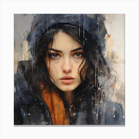 Girl In The Rain 1 Canvas Print