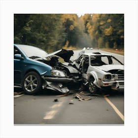 Car Accident Canvas Print