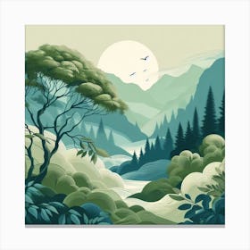 Landscape With Trees Canvas Print