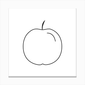 Apple Icon In Black Flat Outline Design Canvas Print