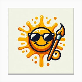 Sun With Paint Brush Canvas Print