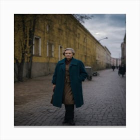 Woman In A Coat Canvas Print
