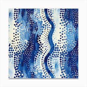 Blue And White Polka Dots Canvas Print