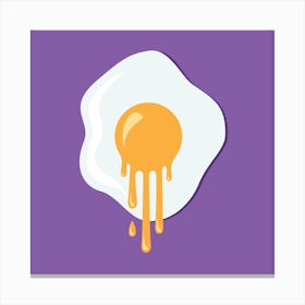 Runny Egg Purple Canvas Print