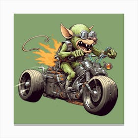 Rat On A Motorcycle Canvas Print