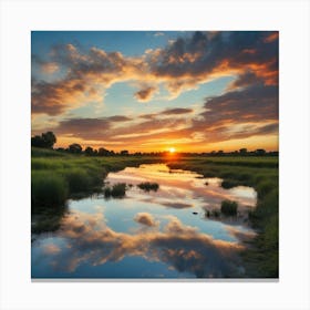 Sunrise Over The Marsh Canvas Print