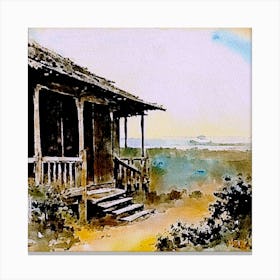 Cabin On The Beach Canvas Print