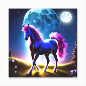 Horse In The Moonlight Canvas Print